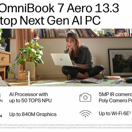 HP OmniBook 7 Aero Next Gen AI 13-bg1678AU, Silver