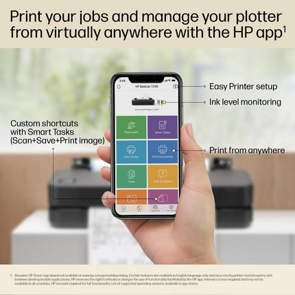 HP DesignJet T650 36-inch (A0) Large Format Plotter Printer 5HB10D with Wi-Fi, Roll Feed & Auto Sheet Feeder