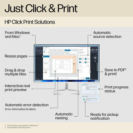 HP DesignJet T650 36-inch (A0) Large Format Plotter Printer 5HB10D with Wi-Fi, Roll Feed & Auto Sheet Feeder