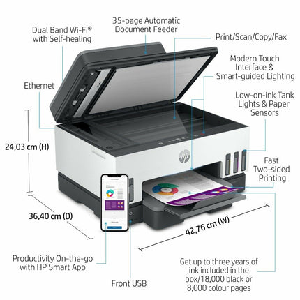 HP Smart Tank 790 All-in-One WiFi Printer | ADF | Duplex | Fax | Touch Panel | 4WF66A