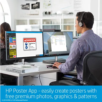HP DesignJet T230 24-inch Large Format Wireless Plotter Printer | 5HB07A |(Mobile Printing, Compact Design, High-Speed A1 Printing)