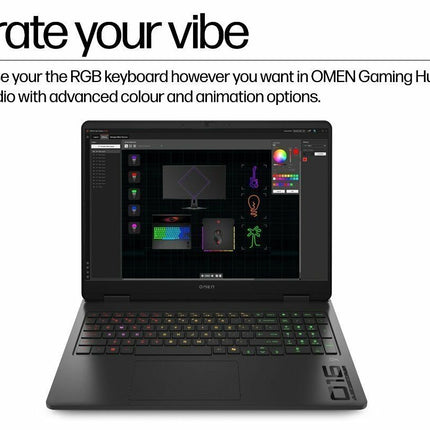 HP OMEN Gaming Laptop 16-am0238TX (Intel Core Ultra 7, RTX 5060 8GB, 24GB RAM, 1TB SSD, 16-inch 2K 165Hz, Windows 11, RGB Keyboard, Shadow Black)