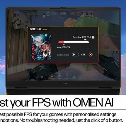 HP OMEN Gaming Laptop 16-am0240TX, Intel Core Ultra 7, RTX 5050 8GB, 24GB RAM, 1TB SSD, 16" 2K 165Hz Display, Windows 11, Shadow Black
