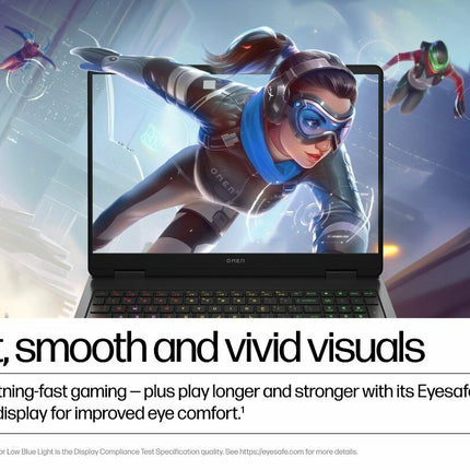 HP OMEN Gaming Laptop 16-am0238TX (Intel Core Ultra 7, RTX 5060 8GB, 24GB RAM, 1TB SSD, 16-inch 2K 165Hz, Windows 11, RGB Keyboard, Shadow Black)