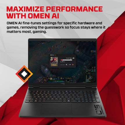 HyperX OMEN 38.9 cm (15.3) Gaming Laptop PC 15-ga0028TX, Black